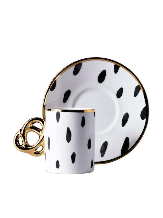 SteweHome Set Of Multicolour Porcelain Coffee Cups 6 Pieces