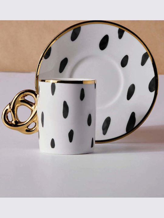 SteweHome Set Of Multicolour Porcelain Coffee Cups 6 Pieces