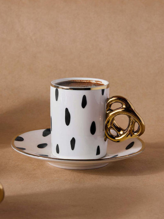SteweHome Set Of Multicolour Porcelain Coffee Cups 6 Pieces