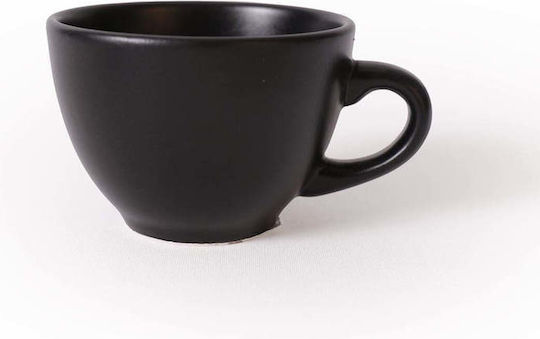 SteweHome Сет Кафяви Керамични Чаши Черни 215ml 4 Бройки