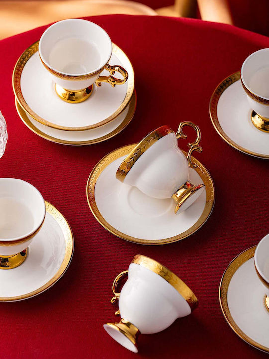SteweHome Set Coffee Cups Made of White Porcelain 90ml 6 Pieces