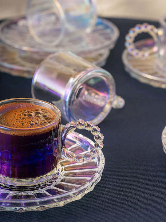 SteweHome Set of Multicolour Glass Coffee Cups 100ml 6 Pieces