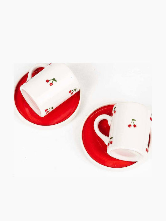SteweHome Set Of Multicolour Ceramic Coffee Cups 80ml 4 Pieces