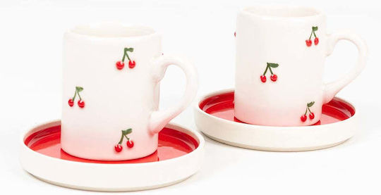SteweHome Set Of Multicolour Ceramic Coffee Cups 80ml 4 Pieces