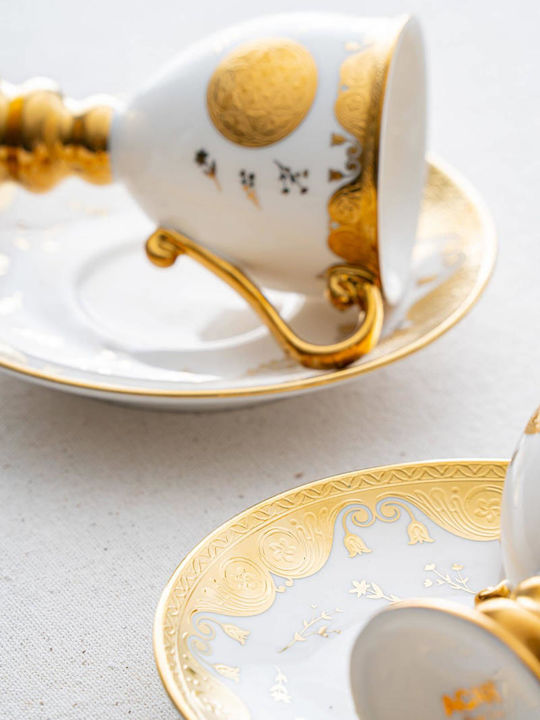 SteweHome Set Coffee Cups Made of White Porcelain 90ml 6 Pieces