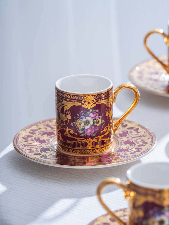 SteweHome Set Coffee Cups Made of Multicolour Porcelain 100ml 6 Pieces