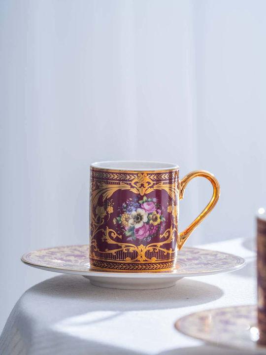 SteweHome Set Coffee Cups Made of Multicolour Porcelain 100ml 6 Pieces