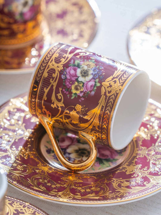 SteweHome Set Coffee Cups Made of Multicolour Porcelain 100ml 6 Pieces