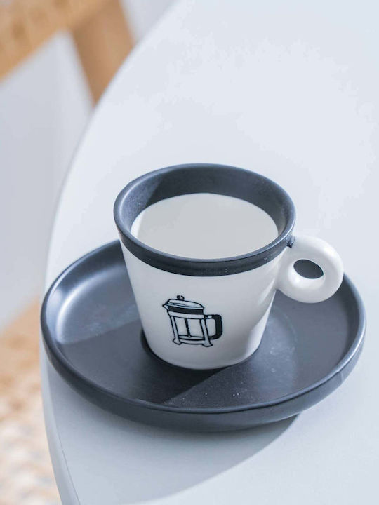 SteweHome Set Coffee Cups Made of Multicolour Porcelain 100ml 6 Pieces