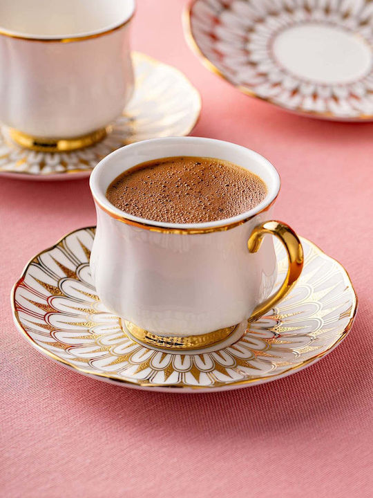 SteweHome Set Coffee Cups Made of White Porcelain 90ml 6 Pieces