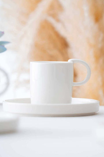 SteweHome Σετ Φλιτζάνια Καφέ από Πορσελάνη Λευκά 90ml 6τμχ