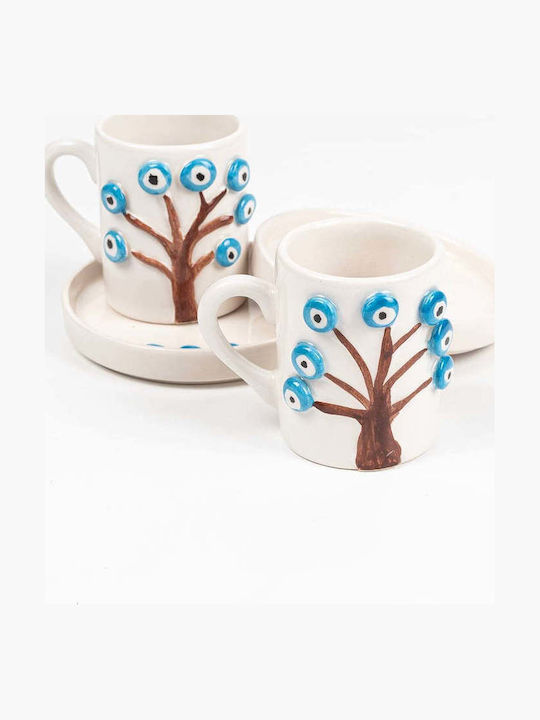 SteweHome Set Of Multicolour Ceramic Coffee Cups 4 Pieces