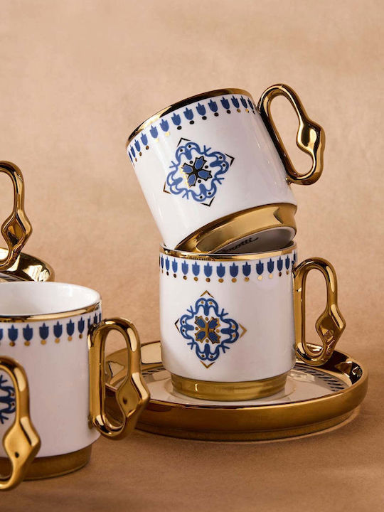 SteweHome Set Of Multicolour Porcelain Coffee Cups 6 Pieces