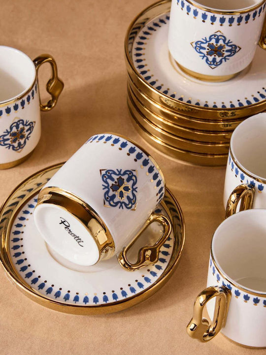 SteweHome Set Of Multicolour Porcelain Coffee Cups 6 Pieces