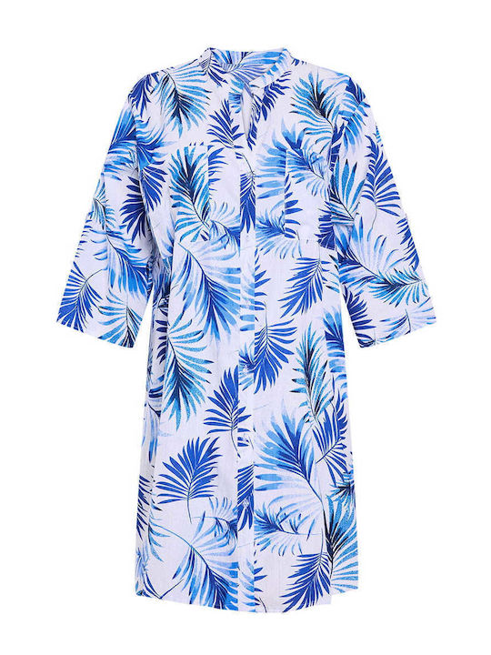 Celestino Damenbademode Kaftan Imprägniert Taschen Loose Fit Blau