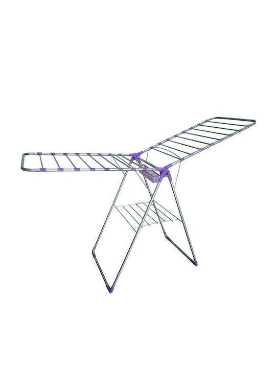 SteweHome Folding Floor Clothes Drying Rack Made of Plastic with Hanging Length 21m
