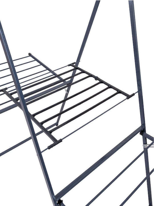 SteweHome Folding Floor Clothes Drying Rack Made of Metal with 27m Hanging Length