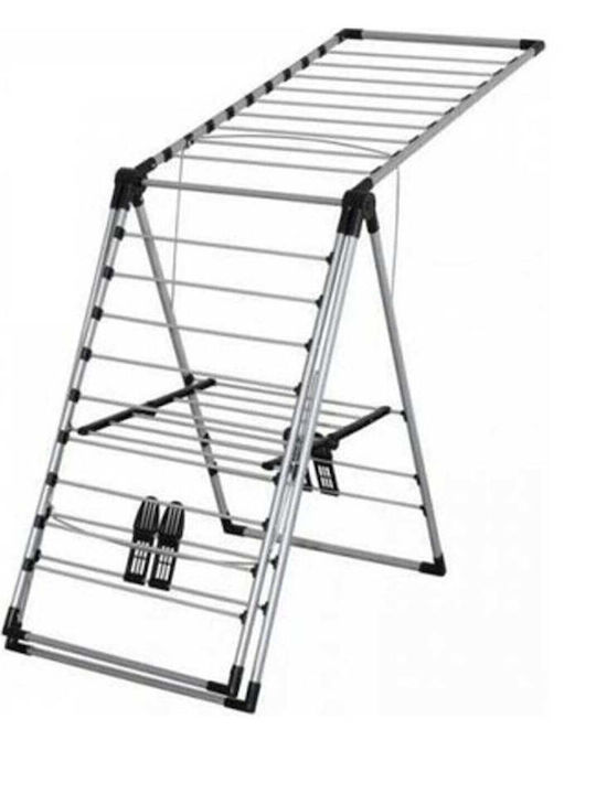 SteweHome Folding Floor Clothes Drying Rack Made of Plastic with Hanging Length 21m