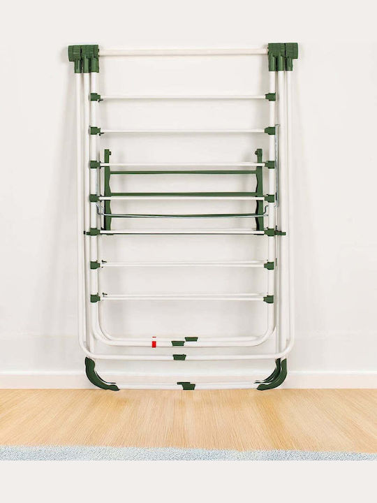 SteweHome Folding Floor Clothes Drying Rack Made of Metal with Hanging Length 17.5m