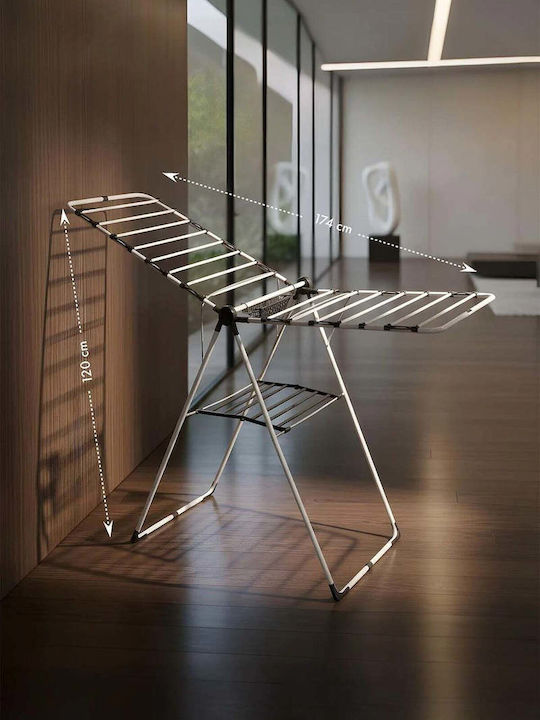 SteweHome Folding Floor Clothes Drying Rack Made of Plastic with 23m Hanging Length