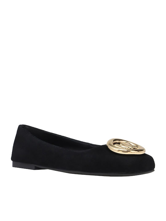 Suede Pointy Ballerinas Black