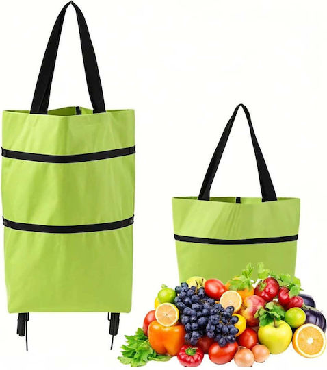 Пластмасова Сгъваема Количка За Народния Пазар Зелена 14x50x40cm