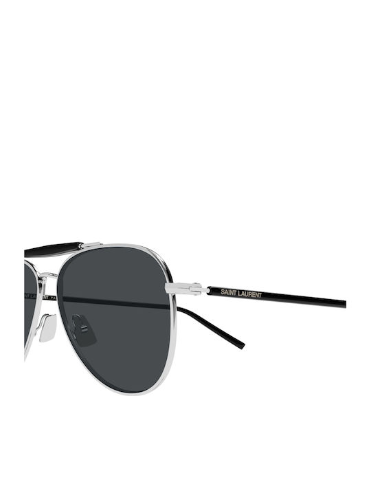 Ysl Men's Sunglasses with Silver Metallic Frame and Silver Mirror Lens SL 864 002