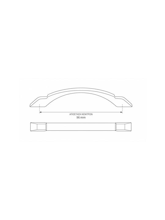 La Belle Maison Furniture Handle Made of Zamak Matte Nickel with Hole Centers 96mm D9695
