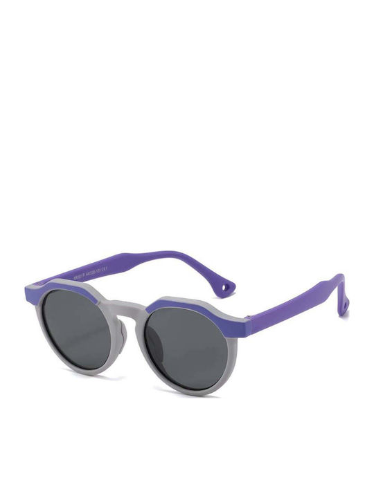 Techsuit Στρογγυλά Παιδικά Γυαλιά Ηλίου με Polarized Φακό Γκρι