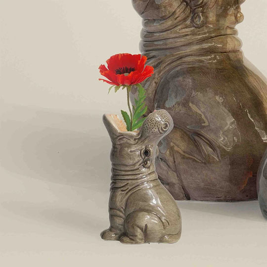 Donkey Decorative Glass Vase Hungry Hippos Grey