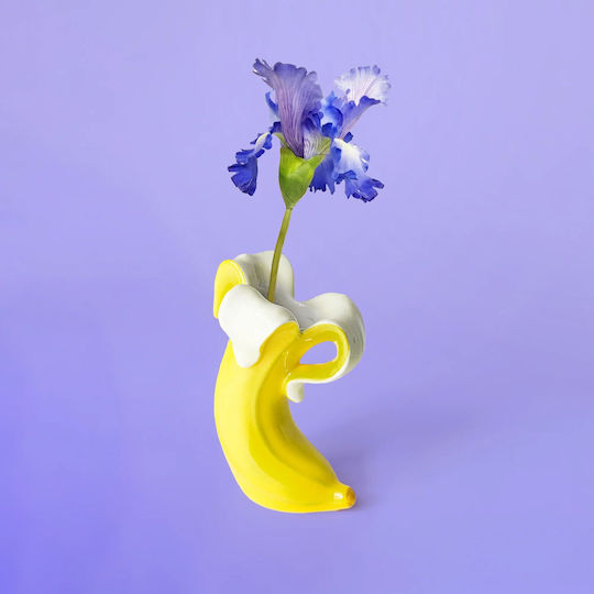 Donkey Dekorative Vase Glas Banana Romance Gelbe