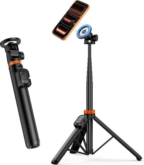 Tech-Protect L03s Magsafe Selfie Stick Trepied pentru Telefon Mobil Bluetooth Negru