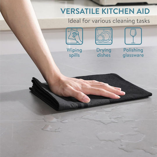 Jemidi24 Prosop De Bucătărie Din 100% Bumbac În Culoare Neagră 50x70cm 6 Bucăți Jemidi24 Prosop De Bucătărie Din 100% Bumbac În Culoare Neagră 50x70cm 6 Bucăți