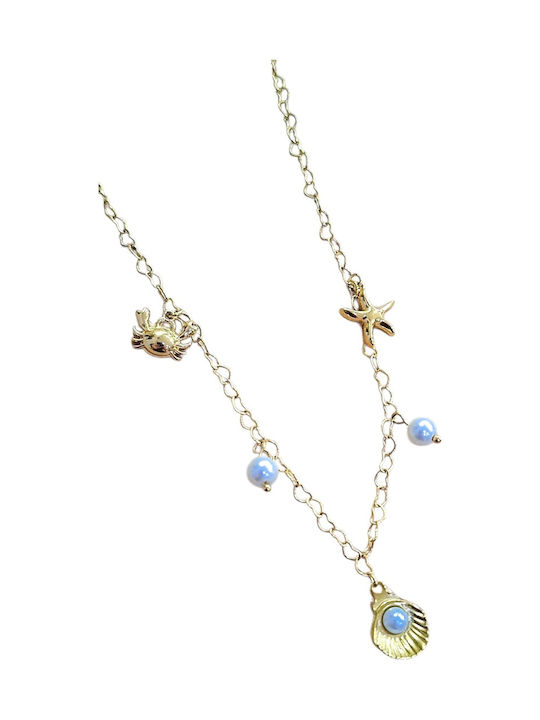 Touch Necklace With Star Design Made Of Gold Plated Steel 721143 Gold