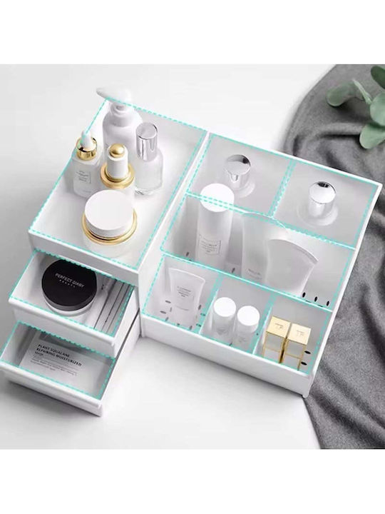 SteweHome Cosmetics Organizer with Drawers & Dividers White 25x15.5x11cm