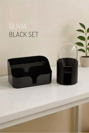 Stewehome Set of 2 Makeup Organizer Brush Cotton Black