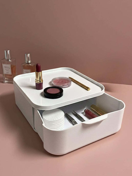 SteweHome Cosmetics Organizer with 1 Drawer White