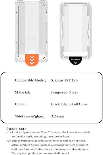 Xiaomi 17t Pro 5g Lereach Full Tempered Glass Screen Protector Installation Guide Transparent