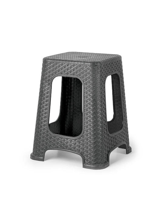 Outdoor Rattan Grey Garden Stool 37x37x46cm