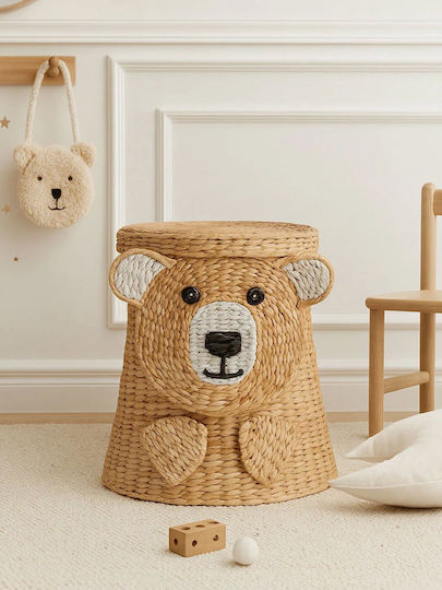 Polihome Children's Storage Basket made of Straw Teddy 38x38x50cm 1pcs