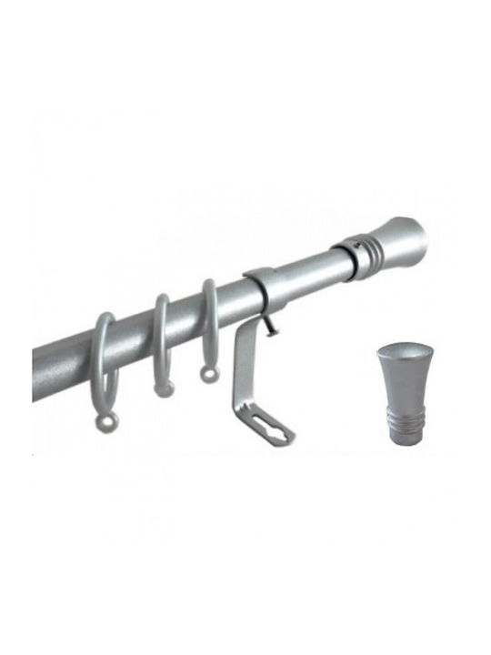 Frans Extendable Metallic Curtain Pole B2 Single Φ19mm 120-210cm Black Patina Silver`