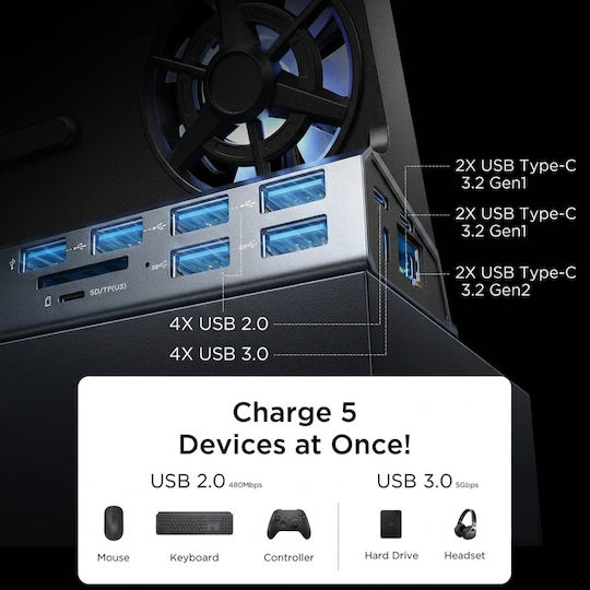 Lenovo Βάση Φόρτισης Steam Deck / Asus ROG Ally Γκρι KX-V262A
