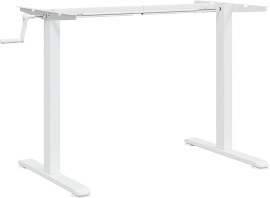 Vidaxl Σκελετός Όρθιου Γραφείου Λευκός 94-135 X60x 70-114 Εκ Ατσάλι