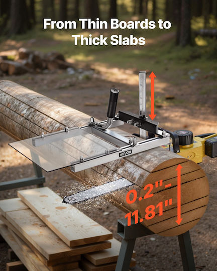 Portable Log Saw Vevor Portable Saw Fits Planer Bars 41-51 Cm Crosscut Wood Guide Shield Cutting Thickness 0.2-11.81 In 0.5-30.0 Cm Log Saw Set for Woodworkers