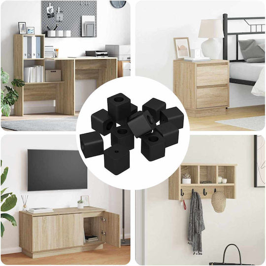 Vidaxl Κρατητής Συρταριού 12 Pcs Μαύρο 15 X 15 X 15mm Pp Κοπλυμερές