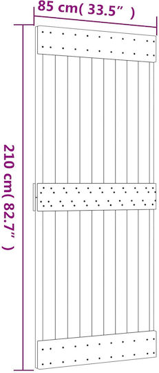 Vidaxl Συρόμενη Πόρτα Φυσικό Μαύρο 85 X 210 Cm