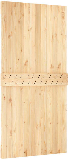 Vidaxl Συρόμενη Πόρτα Φυσικό Μαύρο 100 X 210 Cm