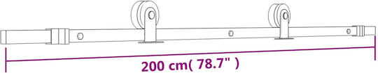 vidaXL Schiebetür Natürliches Schwarz 80 x 210 cm
