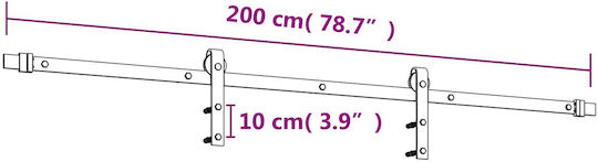 Vidaxl Плъзгаща Се Врата Естествено Черно 90 X 210 См
