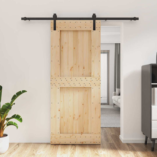 Vidaxl Συρόμενη Πόρτα Φυσικό Μαύρο 85 X 210 Cm Vidaxl Συρόμενη Πόρτα Φυσικό Μαύρο 85 X 210 Cm